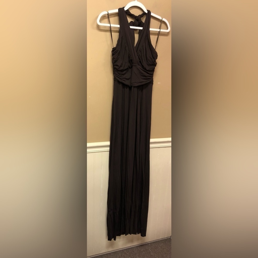 Outback Red The Limited Brown Halter Maxi Dress Soft Size M NWT